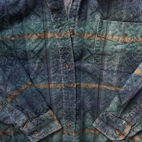 L.L. Bean Green Plaid Button-Up Shirt - Picture 3 of 4